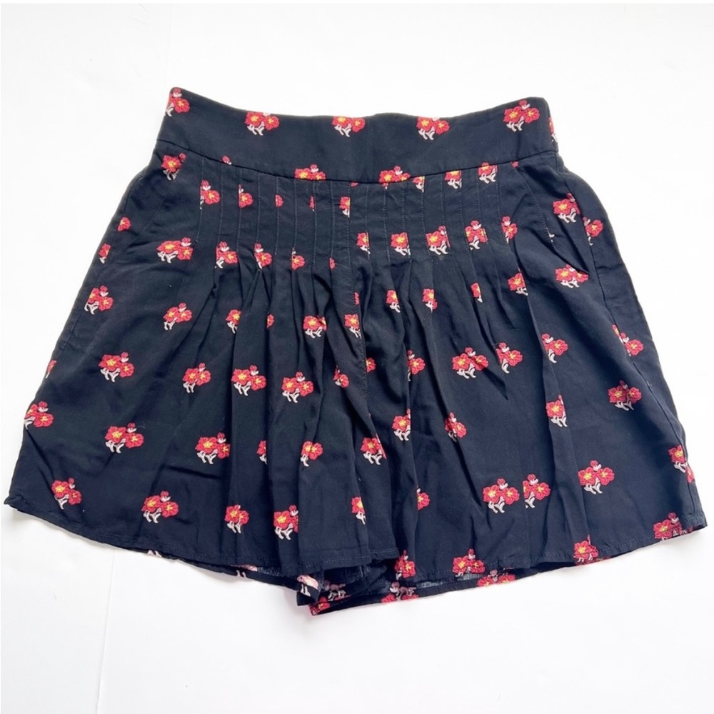 Maeve Anthropologie Skort Shorts Pleated Front Floral